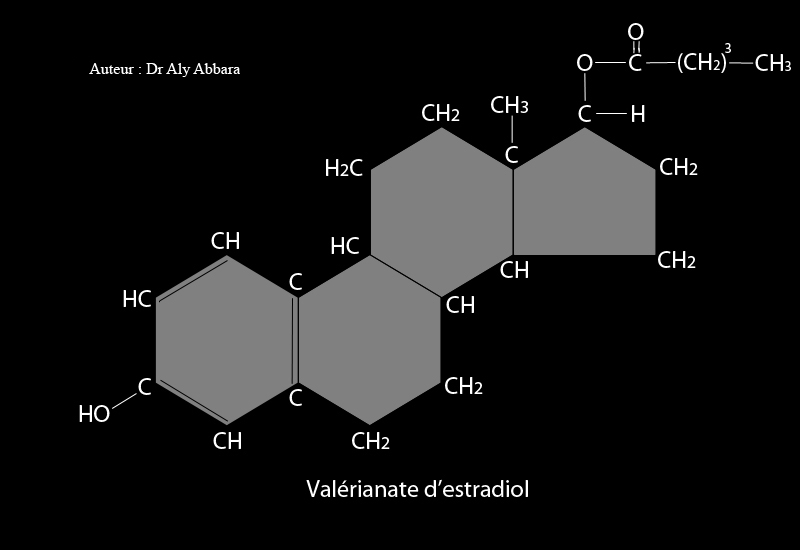 Valérianate d'estradiol (ou valérate d'œstradiol) - dérivé du noyau d'estrane